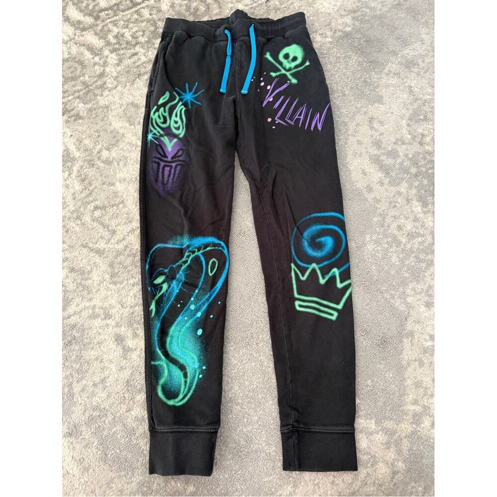 90s Style Disney Villains Graffiti Airbrush Jogger Sweatpants Men’s S Unisex